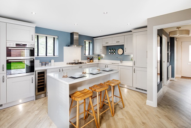 Open plan kitchen in the Alderney 4 bedroom home