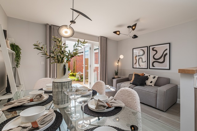 Interior view of the open plan living space in our 4 bed Kingsville home