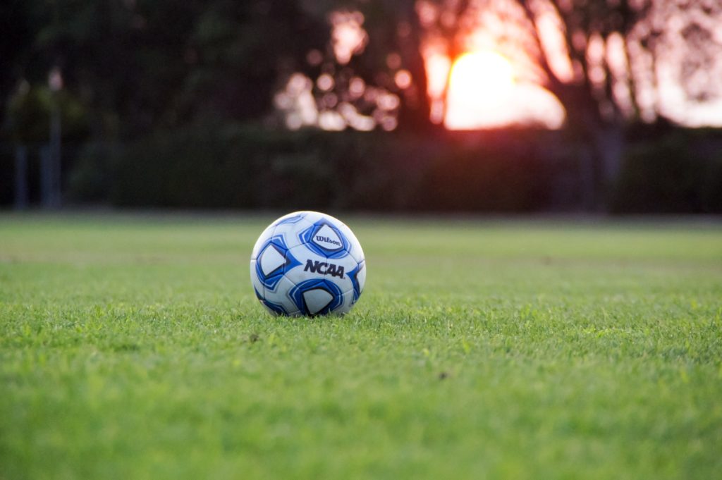 A football on the ground