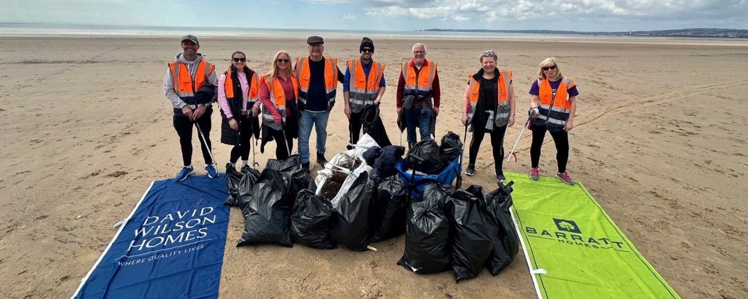 Barratt Developments South Wales team on Aberavon Beach